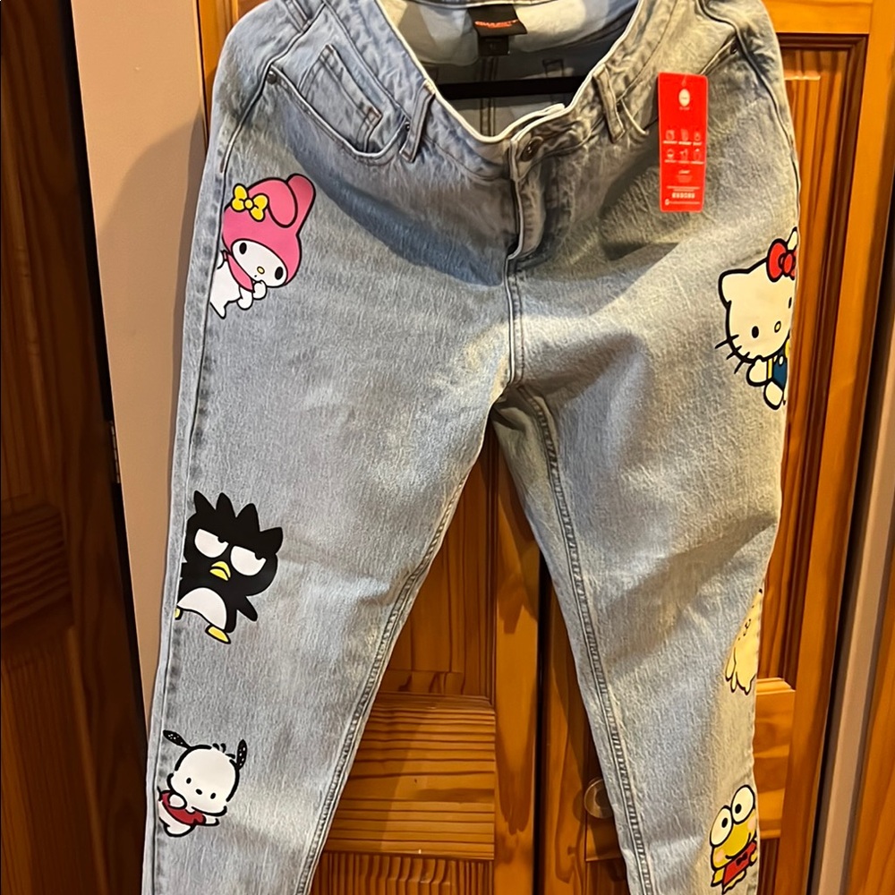 Hello Kitty Light Blue Jeans with Character Prints